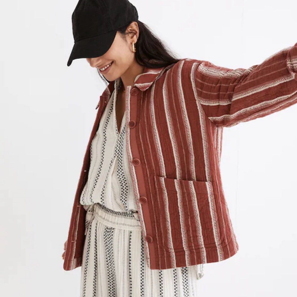 Madewell Quilted Cropped Shirt Jacket